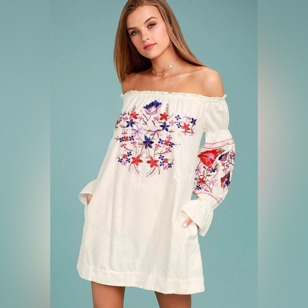 Free People Off-The-Shoulder Floral Dress
